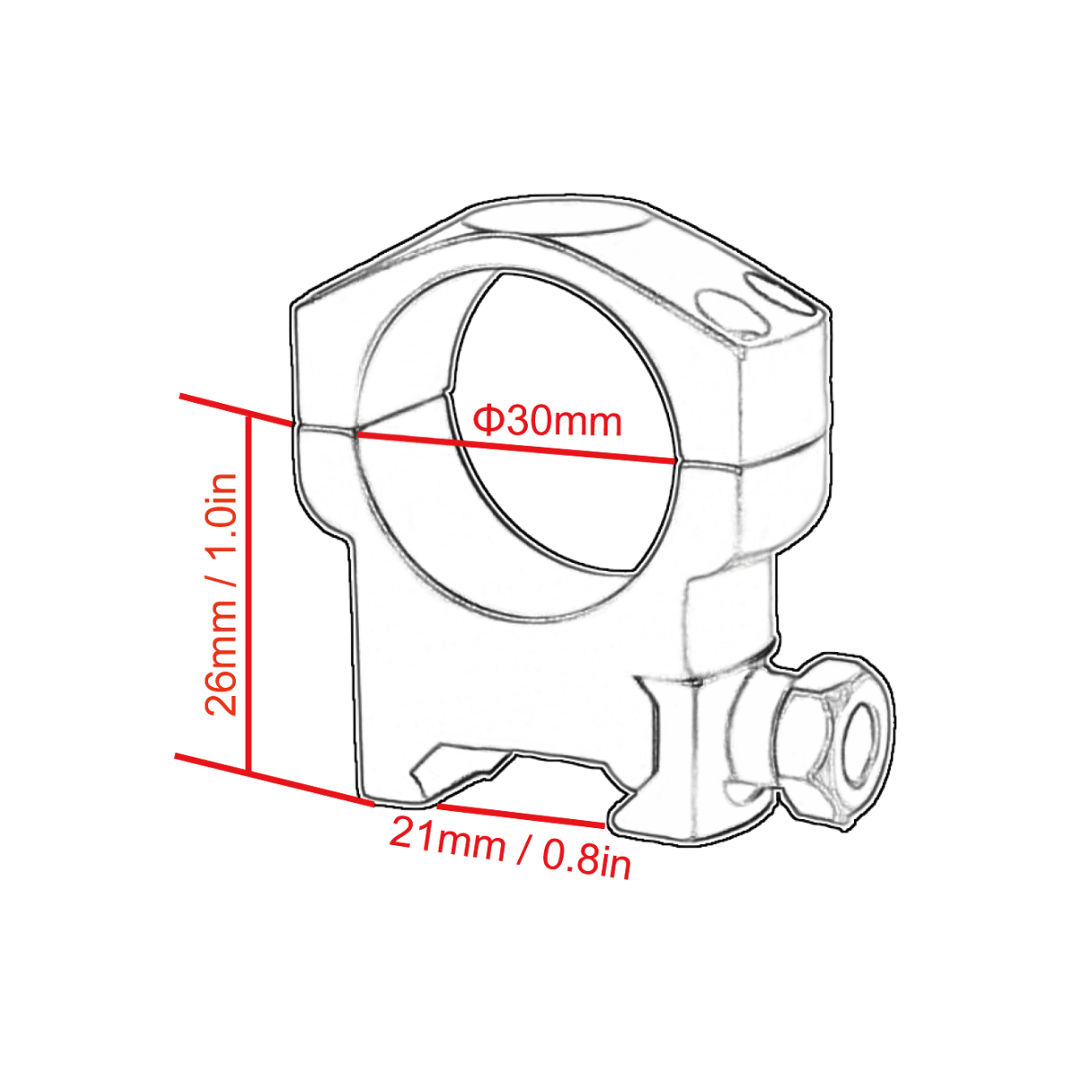 Laikiklio žiedas 30mm SCTM-22 vidutinio aukščio Vector Optics 1