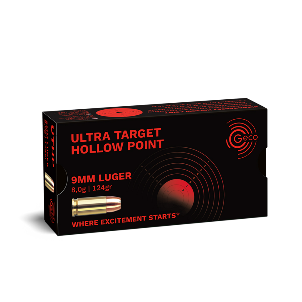 ŠOVINIAI GECO 9mm Luger UTHP 8.0g HOLLOW POINT